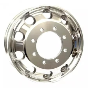 Roda de Alumínio para Caminhão Furo Redondo 22,5 x 8,25 - 8 Furos Auto Brilho FRAT003